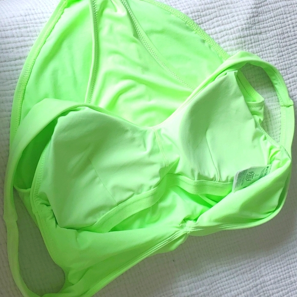 Athleta One Piece Bathing Suit Size S Electric green highlighter yellow - Picture 7 of 7